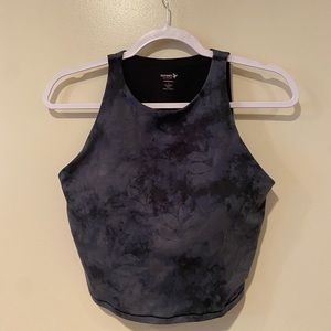 Old Navy LIGHT SUPPORT POWERCHILL LONGLINE SPORTS BRA TANK - BLACK